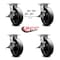 Service Caster 8 Inch Glass Filled Nylon Caster Set with Roller Bearing and Brakes/Swivel Locks SCC-35S820-GFNR-SLB-BSL-4 - alternate 4